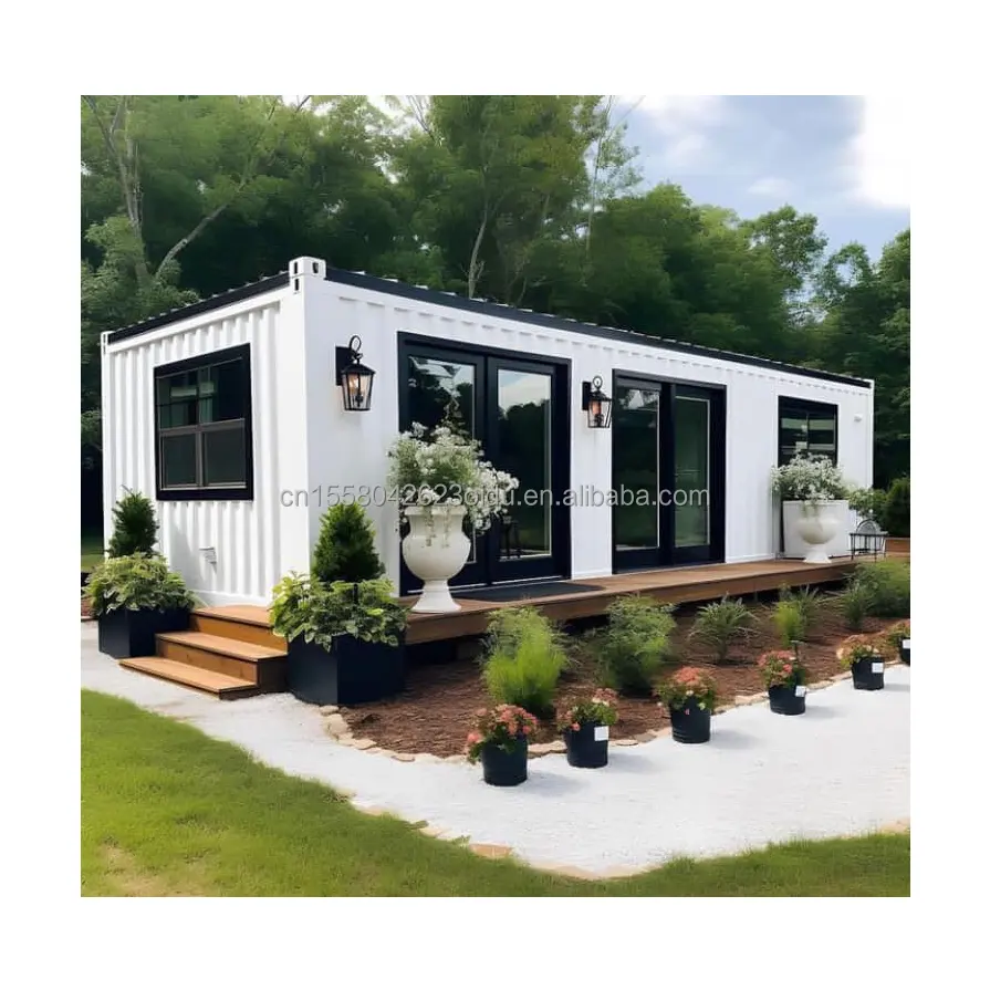 40ft two bedroom container 40 foot glass door prefabricated living container room