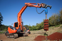 Tarière hydraulique robuste pour excavatrice de 5 à 8 tonnes, diamètre de forage de 300 mm, accessoire de forage rotatif à couple élevé