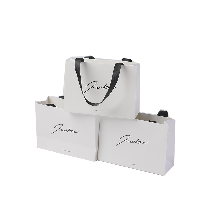 Wholesale Custom Printed Your Own Logo Packaging White Brown Kraft Gift Craft Shopping Paper Bag With Ribbon Handles