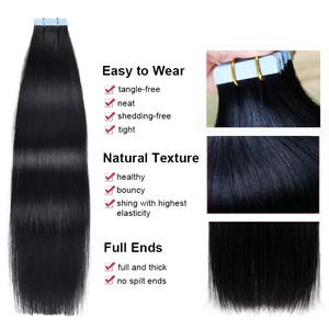Extensions de cheveux à bandes adhésives 100% Remy les plus vendues, cheveux russes de haute qualité, bandes adhésives invisibles teintes avec garantie de qualité - Product Image 2