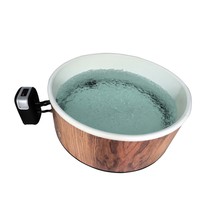 Spa gonflable avec pompe à chaleur, bain à remous en bois pour 4 personnes, unité de chauffage pour spa gonflable extérieur à vendre