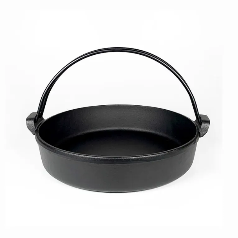 Stile giapponese in ghisa Sukiyaki Nabe Pot Set singola Shabu Shabu Hot Pot Pan con coperchio in legno per barbecue Picnic campeggio