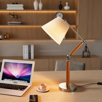 Lampe de table vintage à bras articulé en fer, design moderne, lampe de lecture LED protectrice pour les yeux avec abat-jour en PVC à intensité variable pour chambre, bureau, bureau à domicile