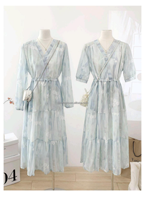 Nuova Tendenza Moda 2025 Abito Estivo Lungo Casual da Donna Taglie Forti Monospalla con Design Floreale in Tessuto Chiffon - Product Image 3