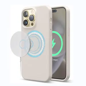 Original Liquid Silicone Microfiber Inside Wireless Charging Magnetic Phone Case Cover For Iphone 14 Pro Max