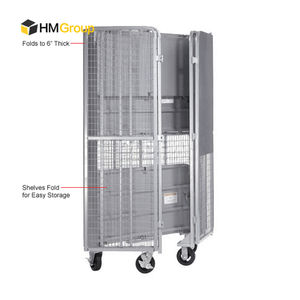 Cages verrouillables en métal de transport pliable de sécurité de revêtement de poudre pour le stockage - Product Image 4
