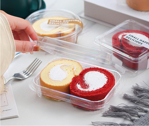Custom Logo Clear PET Plastic Dessert <b>Box</b> Disposable Swiss Roll Mousse <b>Cake</b> <b>Box</b> <b>Transparent</b> Packaging <b>Box</b> for Bakery Store - Product Image 2