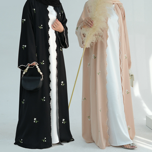 Produttore di <span class=keywords><strong>Abaya</strong></span> 2025 <span class=keywords><strong>Abaya</strong></span> di Lusso da <span class=keywords><strong>Donna</strong></span> Veste Musulmana con Ricamo Floreale <span class=keywords><strong>Abaya</strong></span> Aperto Modesto Abito Musulmano da <span class=keywords><strong>Donna</strong></span> - Product Image 1