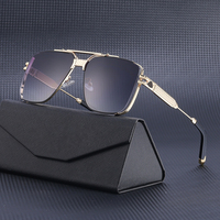 Lunettes de soleil tendance Partagas, design personnalisé, logo carré surdimensionné, double pont, UV400, lunettes de soleil pour hommes