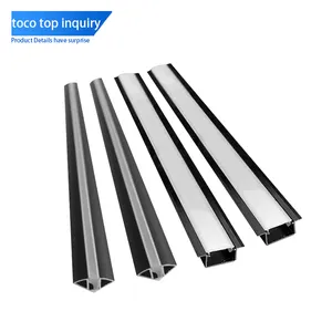TOCO Designed slim flat thin led aluminum profiles Opal/Clear covers led aluminium profile for led strip