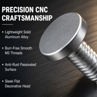 M3 M4 Colorful Aluminum Alloy Advertising Screws Solid Sign Standoff Decorative Thumb Screws for Acrylic Panels Picture Frames