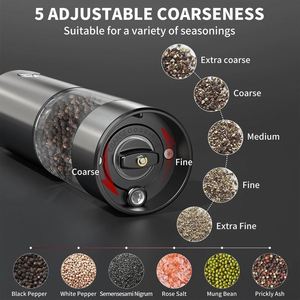 2025 New Rechargeable Stainless Steel Eco-Friendly Dishwasher Safe <b>Pepper</b> Mill Automatic Electric Salt <b>Pepper</b> Mill <b>Grinder</b> Set - Product Image 3