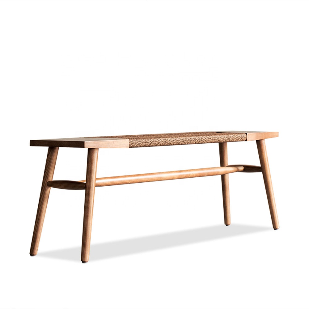 Wholesale Wood Funiture Rattan Restaurants Chair Modern Design Wooden Patio Bench Chair Dining Room Chairs