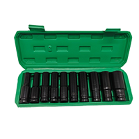 10Pcs 8-24Mm 1/2 Inch Drive Deep Impact Socket Set OEM Hand High Carbon Steel Hard Case Heavy Duty Metric Tool untuk Kunci Pas