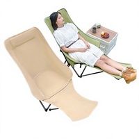 Chaise lune avec repose-pieds, chaise longue pliante d'extérieur, chaise de camping portable en acier au carbone et tissu Oxford, design pour un style de vie décontracté