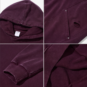 <span class=keywords><strong>Felpa</strong></span> <span class=keywords><strong>con</strong></span> <span class=keywords><strong>Cappuccio</strong></span> Unisex in Cotone Oversize <span class=keywords><strong>con</strong></span> Motivo a Cuore, Processo di Invecchiamento SNOW WASH, Tasche Diagonali, Personalizzabile OEM - Product Image 4