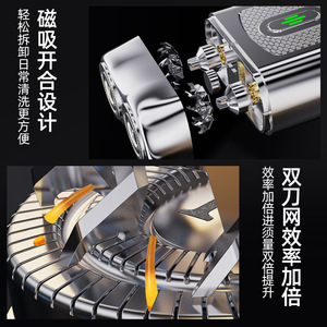 Mini <b>Electric</b> <b>Shaver</b> Type C Fast Charging Portable Travel Metal Body Floating Blade Face <b>Shaver</b> - Product Image 4