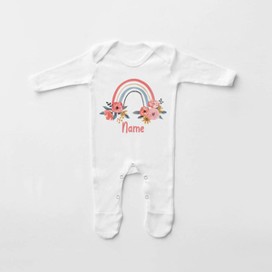 Tutina Personalizzata in Maglia Arcobaleno con Stampa, Body per Neonati, Completo per il Ritorno a Casa, Outfit Personalizzato con Nome per Neonati e Bambini - Product Image 6