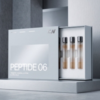Boîte rigide blanche personnalisée pour flacons de peptides avec logo estampé à chaud sur mousse