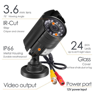 4CH de Sécurité à la <span class=keywords><strong>Maison</strong></span> AHD NVR Kit DE Caméra DE <span class=keywords><strong>VIDÉOSURVEILLANCE</strong></span> avec 4 pièces Extérieur Imperméable H.264 720P Caméra - Product Image 2