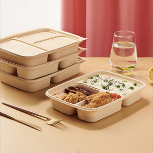 حاويات طعام للتخييم قابلة للتحلل الحيوي مصنوعة من نشا الذرة بسعر الجملة من المصنع، صناديق طعام مخصصة بـ 2-6 أقسام - Product Image 5