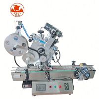 Hot <strong>Selling</strong> Semi-Automatic Electric Flat <strong>Top</strong> and Bottom Surface Bag Two Sides Labeling Machine with Motor for Cans Industrial