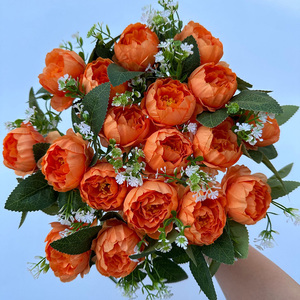 18 têtes de pivoines artificielles de 40 cm, bleues, rouges, orange, blanches, grands bouquets de <span class=keywords><strong>fleurs</strong></span> de pivoine - Product Image 5