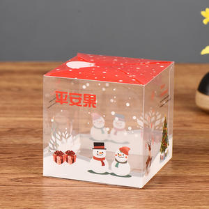 Boîtes de matériaux recyclés PET transparents imprimés personnalisés Noël pour boîte d'emballage cadeau de bonbons - Product Image 3