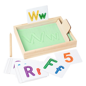 Giocattoli Sensoriali Montessori, <span class=keywords><strong>Tavolo</strong></span> da Sabbia in Legno per Bambini, Cassetta della Sabbia per Pratica di Scrittura e <span class=keywords><strong>Disegno</strong></span> - Product Image 3