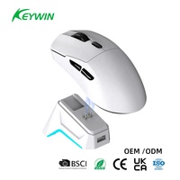 OEM ODM Lightweight Tri-Mode Gaming Mouse 12000 DPI RGB Custom Esports Mouse with Charging Base Stock Lightweight Gaming Mouse