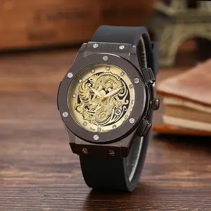 Großhandel 3D Dragon Design Legierung Armbanduhr Gold Man Klassische Luxus Business Handgelenk Quarzuhren für den Menschen