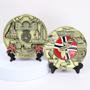 Fabbrica Design personalizzato in argento antico placcato <span class=keywords><strong>paese</strong></span> della città 3D metallo Norway piatto Souvenir - Product Image 4