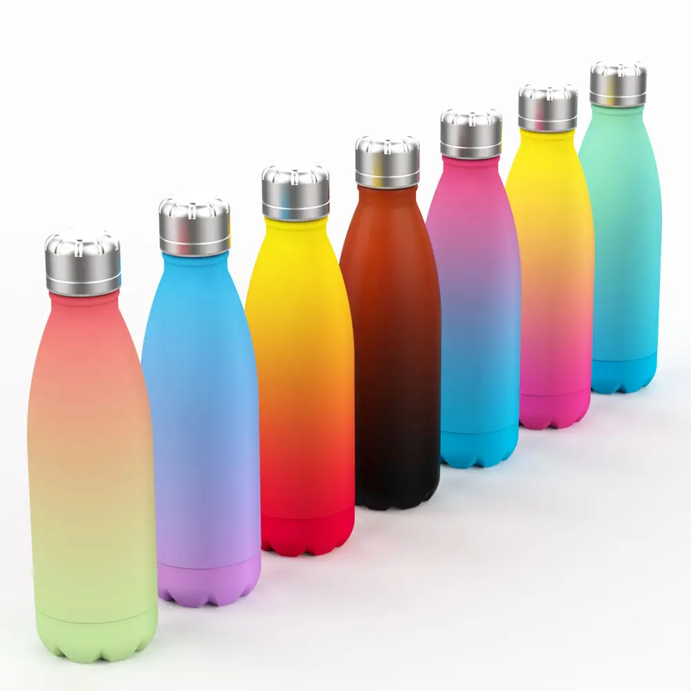 Color Change Stainless Steel Sport Bottle Double Wall Insulated Water Bottle with Copper Coating