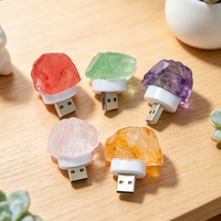 Lampe de chevet USB en cristal de pierre brute, mini lampe de table mignonne en forme de roche, Citrine, pour café, boutique et décoration intérieure
