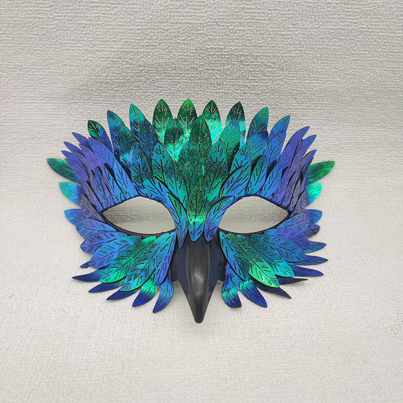 Halloween Exquisite Bird Beak Mask Makeup Ball Carnival Black Half Face Owl Feather Mask