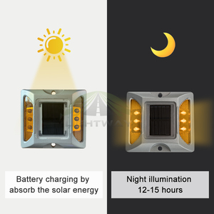 Алюминиевый мигающий светодиодный дорожный маркер на солнечной энергии, кошачий глаз, дорожный указатель, поднятый дорожный габаритный фонарь для подъездной дорожки - Product Image 5