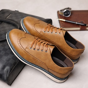 Chaussures habillées décontractées en PU grande taille pour hommes, respirantes, à lacets, imperméables, pour printemps, été, automne, hiver, design léger et plat - Product Image 3