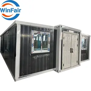 WinFairコンテナモバイルホーム拡張可能なプラスチックプレハブキッチンとバスルーム付きの小さなポータブルハウス2ベッドルーム