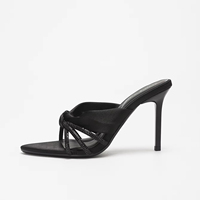 Sandales élégantes à talons hauts avec strass et bout ouvert pour femmes Mode haut pour l'été Type de fermeture à enfiler