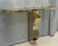 Table console de style italien de luxe, meuble en acier inoxydable, offre spéciale