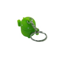 Porte-clés Robot en Pvc souple Android 3D, vente en gros, porte-clés 3d en caoutchouc bon marché