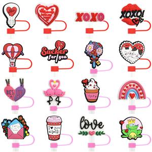 Cubierta de pajita de plástico blando de PVC de 10 mm al por mayor, a prueba de polvo, decoración personalizada para fiestas con pegamento para parejas, nuevo diseño de tapa para pajita - Product Image 3