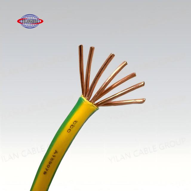 Grounding Wire (Yellow-Green) Copper PVC Insulation Building Use CE for 1mm-50mm 0-24AWG