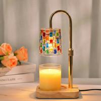 Lampe chauffe-cire électrique sans fumée style mosaïque en verre avec minuterie et variateur de luminosité réglable