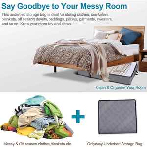 Under <strong>Bed</strong> Storage <strong>Bag</strong>, Underbed Clothes Organizer, Storage <strong>Bag</strong> Organizer With Clear Window and Reinforced Handles - Product Image 5