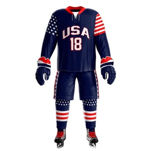 OEM Sublimated Breathable Plus Size Short Sleeve Hockey Jerseys Custom Logo Ice Hockey Uniforms - Product Image 1