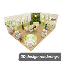 Stand d'exposition personnalisé pour maquillage, présentoir de cosmétiques, mobilier d'exposition réutilisable au design simple pour salon professionnel