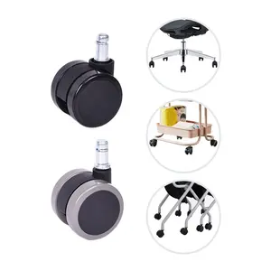 Hochwertige Möbel Caster Locking Wheel mit Mental Stem Cup Kunststoff verstellbare Nylon 2 Zoll Bürostuhl Räder