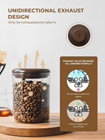 Pot à café en verre borosilicate carré de haute qualité, hermétique, avec couvercle à ouverture rapide, style vide-air, pour le stockage des aliments secs dans la cuisine