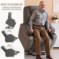 Fauteuil inclinable électrique en similicuir PU avec télécommande, massage et chauffage pour personnes âgées, idéal pour home cinéma